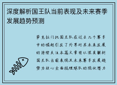 深度解析国王队当前表现及未来赛季发展趋势预测